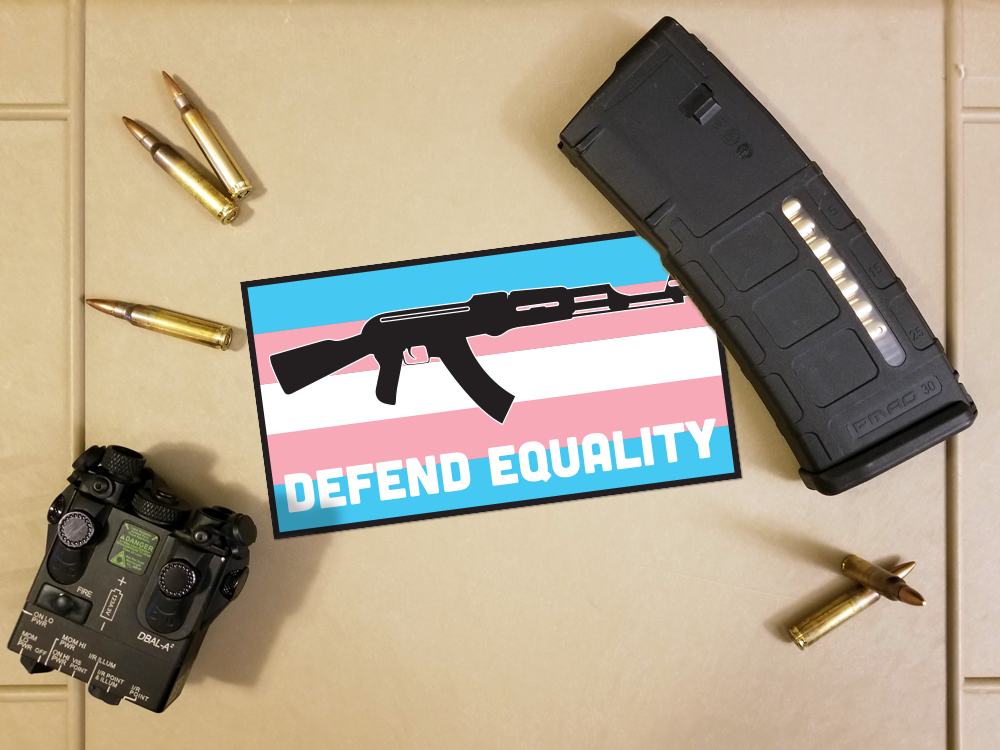 Defend Equality Trans with AK Sticker