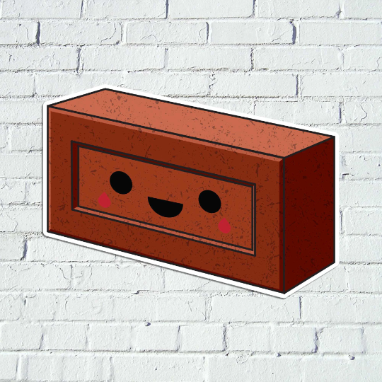 Kawaii Brick Sticker