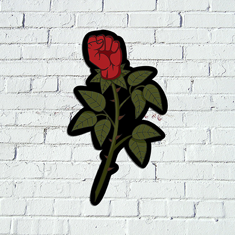 Resistance in Bloom - Raised Rose Fist Sticker