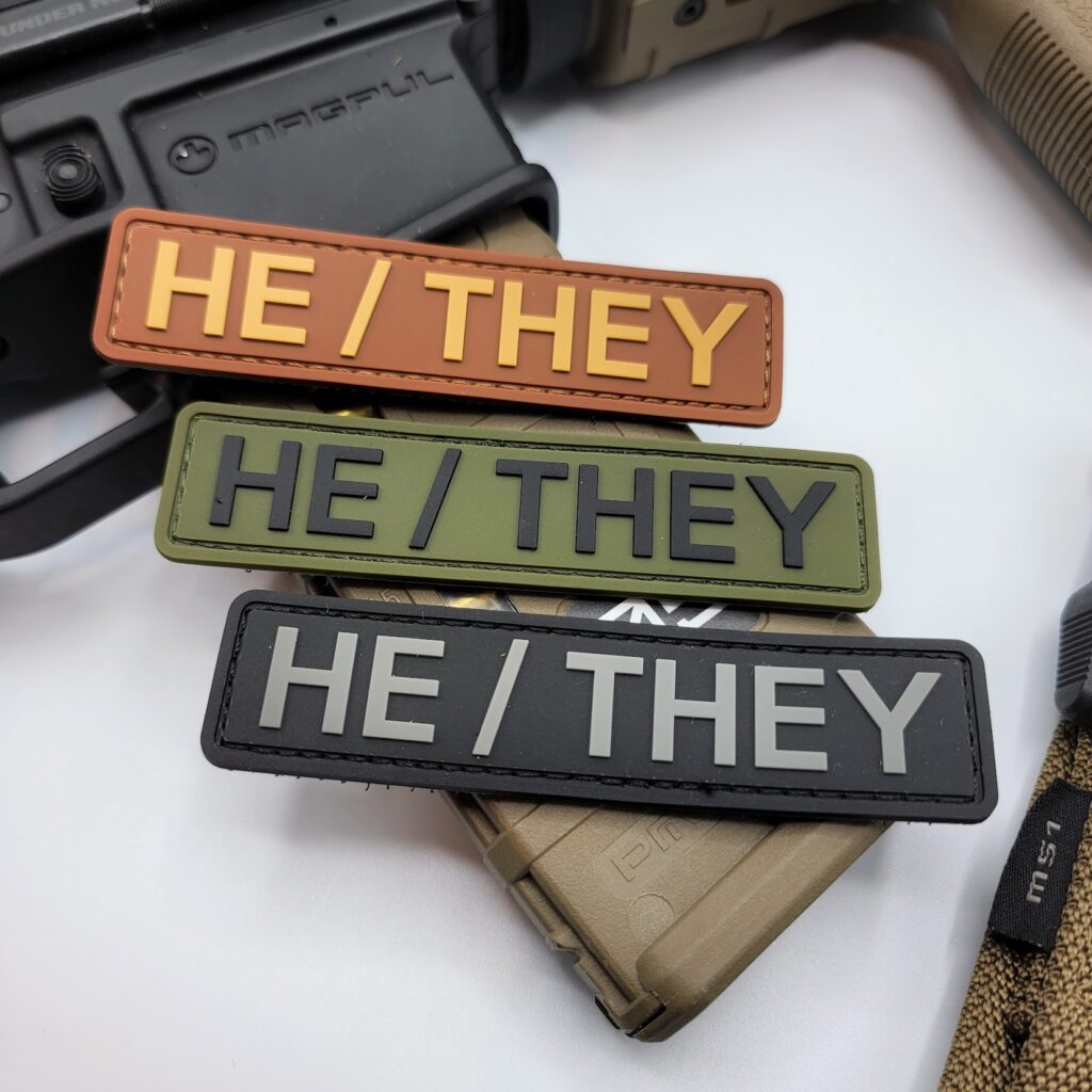 Tactical Pronoun PVC Patch- HE/THEY