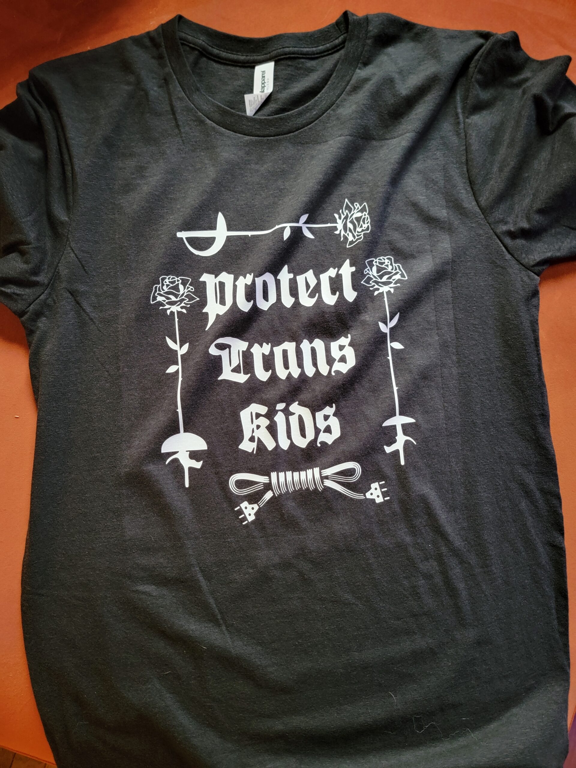 "Protect Trans Kids" Fencing Tri-Blend Shirt - **Heat Transfer** - Image 1
